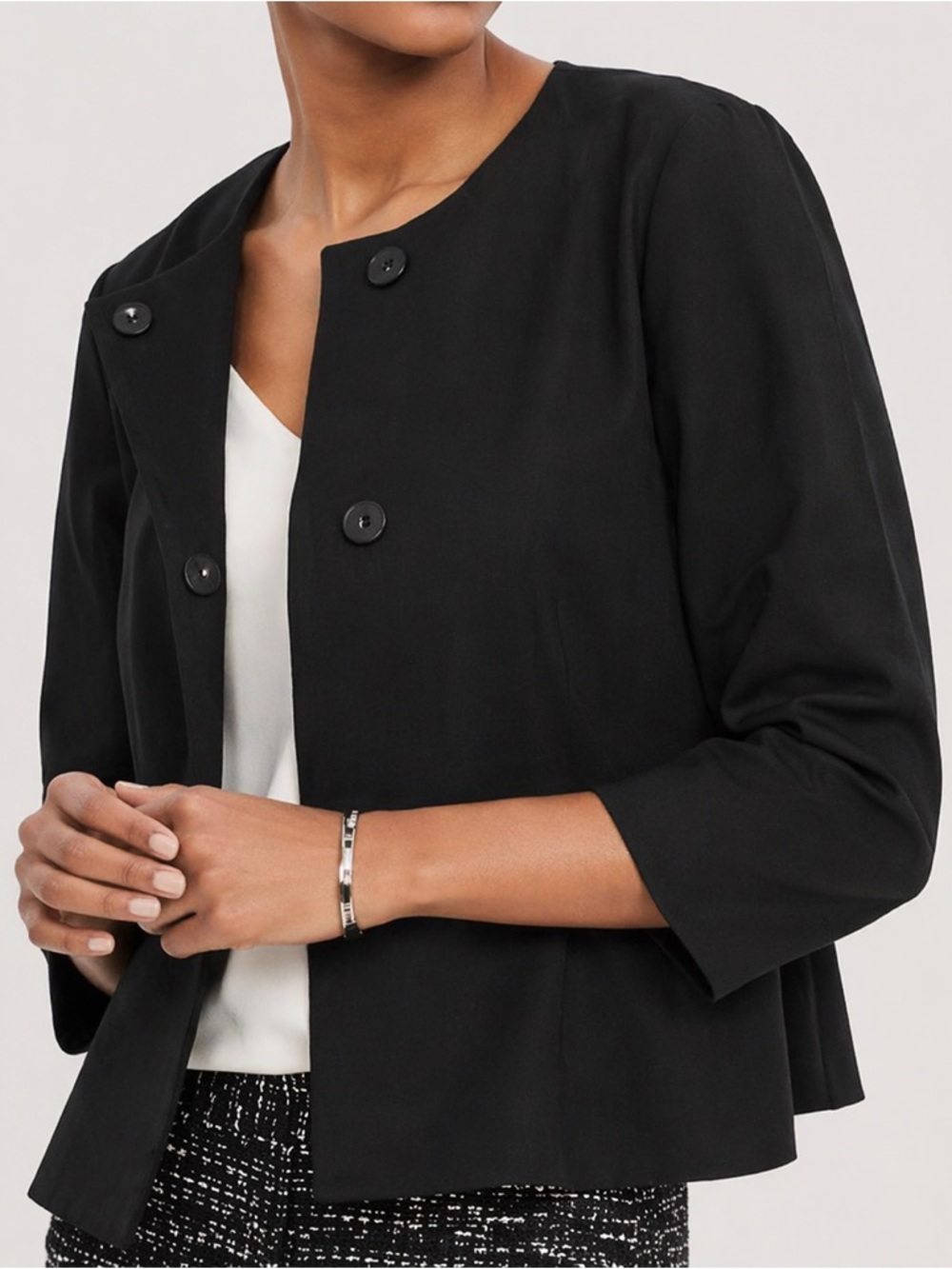 BANANA REPUBLIC Women’s Ponte Peplum Jacket Black Blazer Size 0
